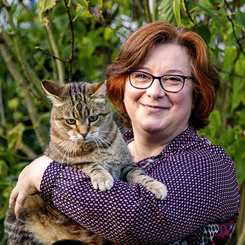 Isabelle briche et son chat Léo